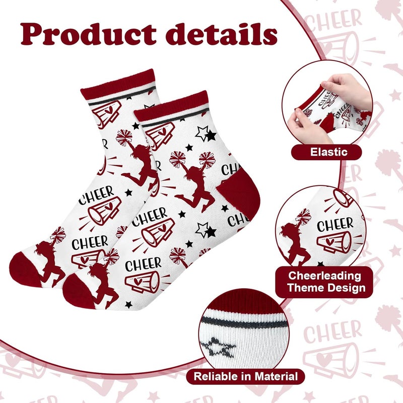 Maiteenly 24 Pairs Ankle Cheer Socks Cheerleading Team Cheerleader Socks for Women Girls Cheer Accessories Gifts - Image 3